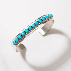 Patrick Yazzie Sleeping Beauty Turquoise Navajo USA Native American Made 925 Sterling Silver Cuff