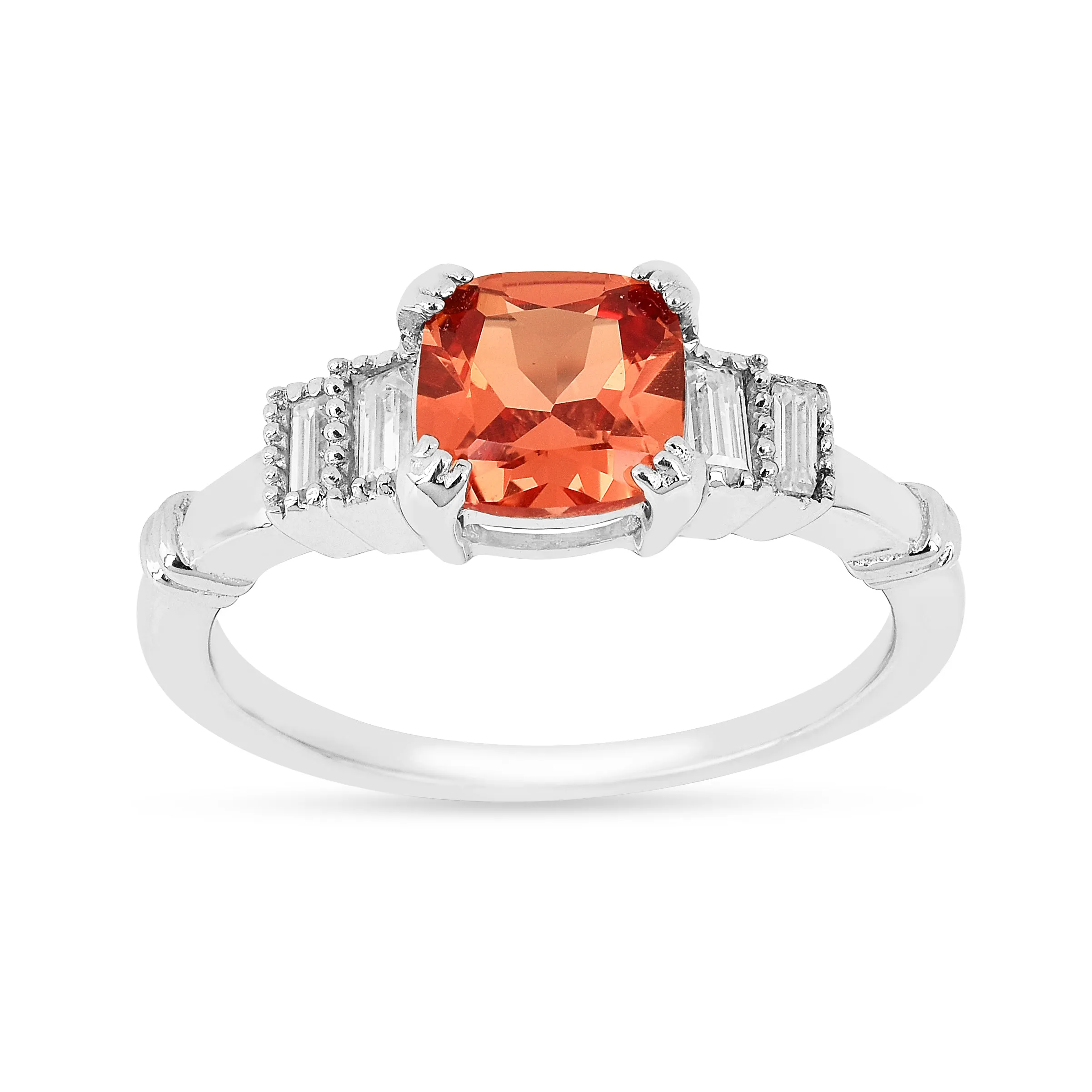 Peach Sapphire Statement Ring