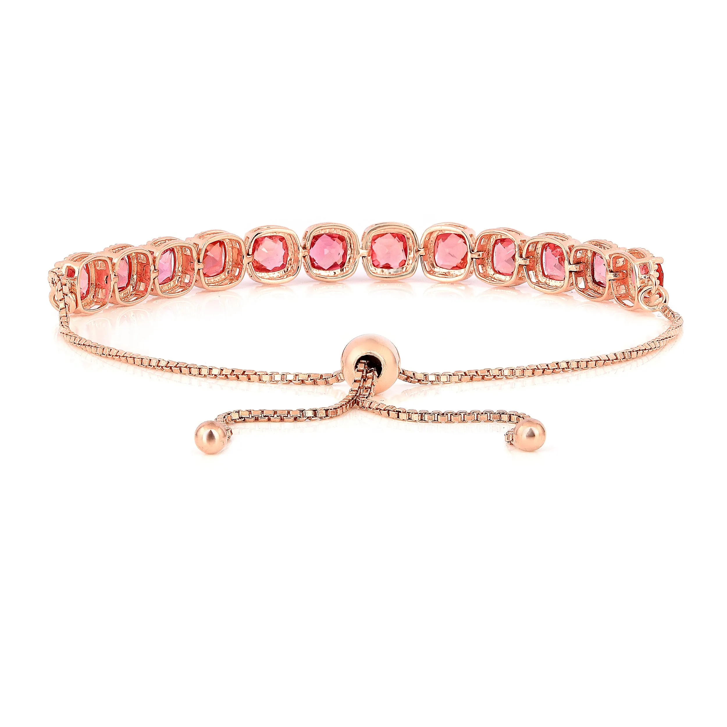 Peach Sapphire Tennis Bracelet