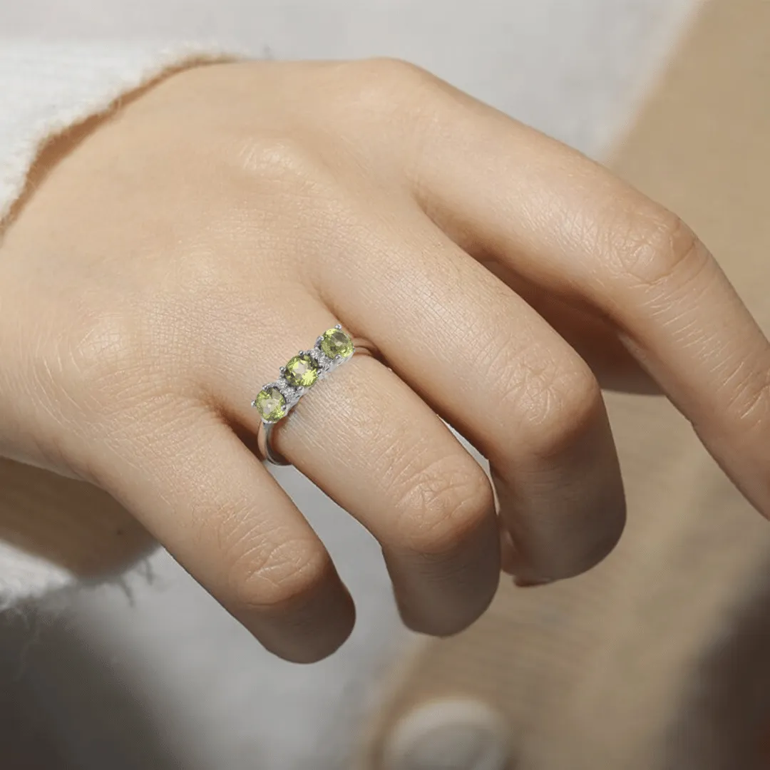 Peridot Three Stone Ring