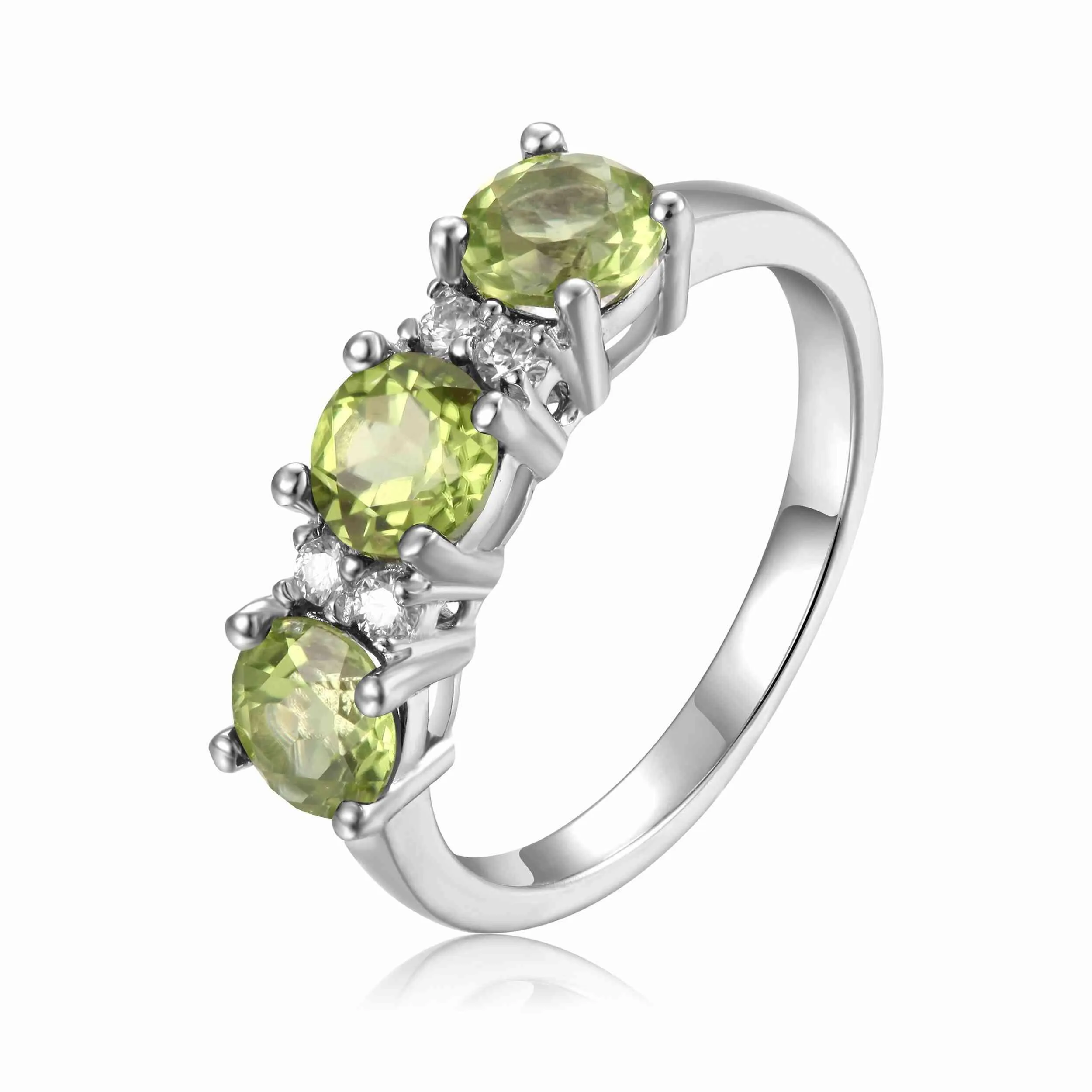 Peridot Three Stone Ring