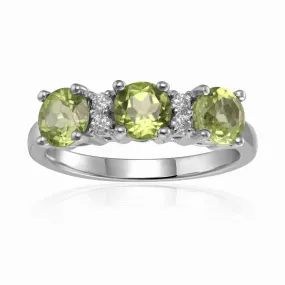 Peridot Three Stone Ring