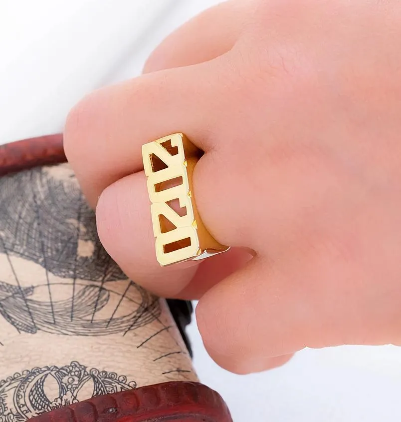 Personalized Custom Number Date Ring