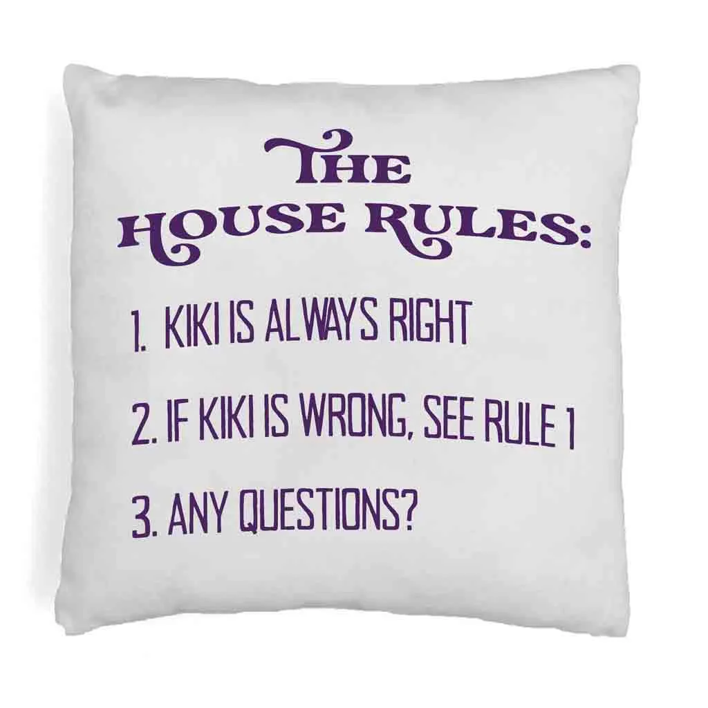 Personalized Humorous House Rules Pillow Cover