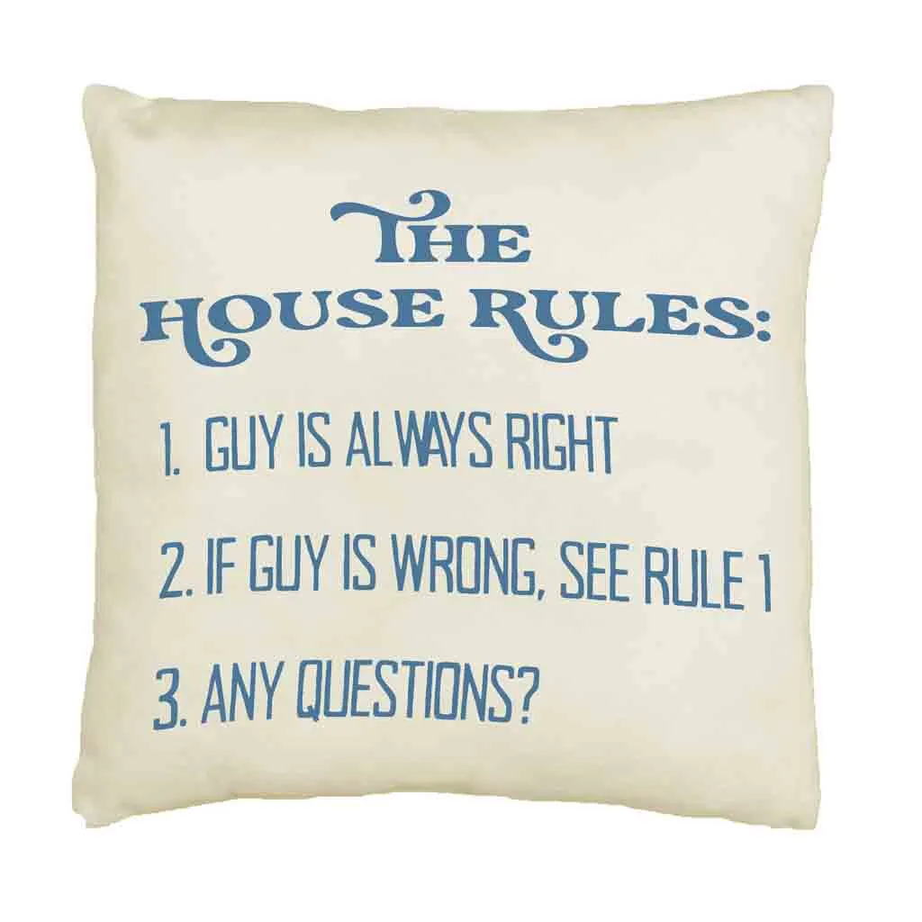 Personalized Humorous House Rules Pillow Cover