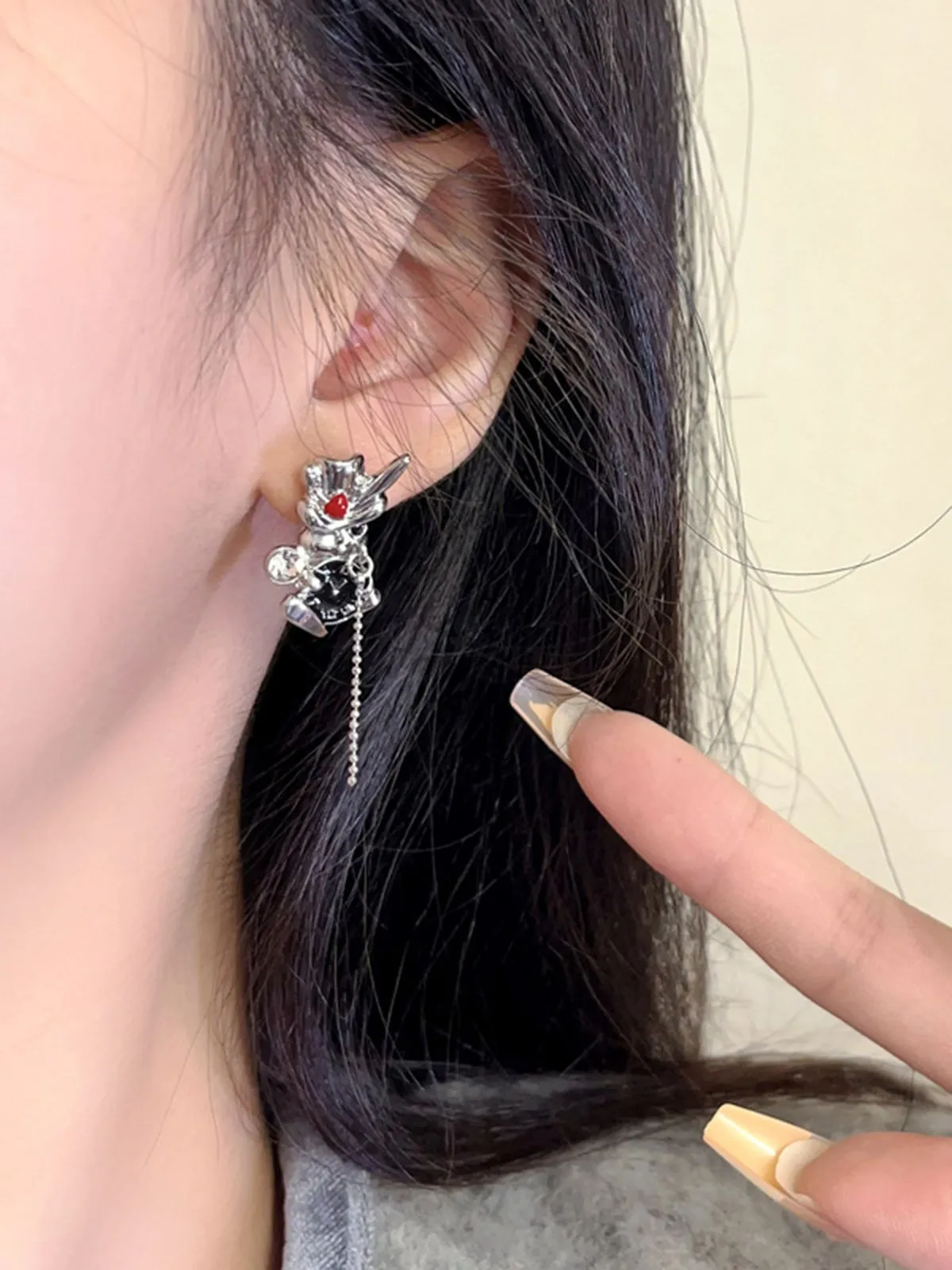 Playful Rabbit Alloy Stud Earrings