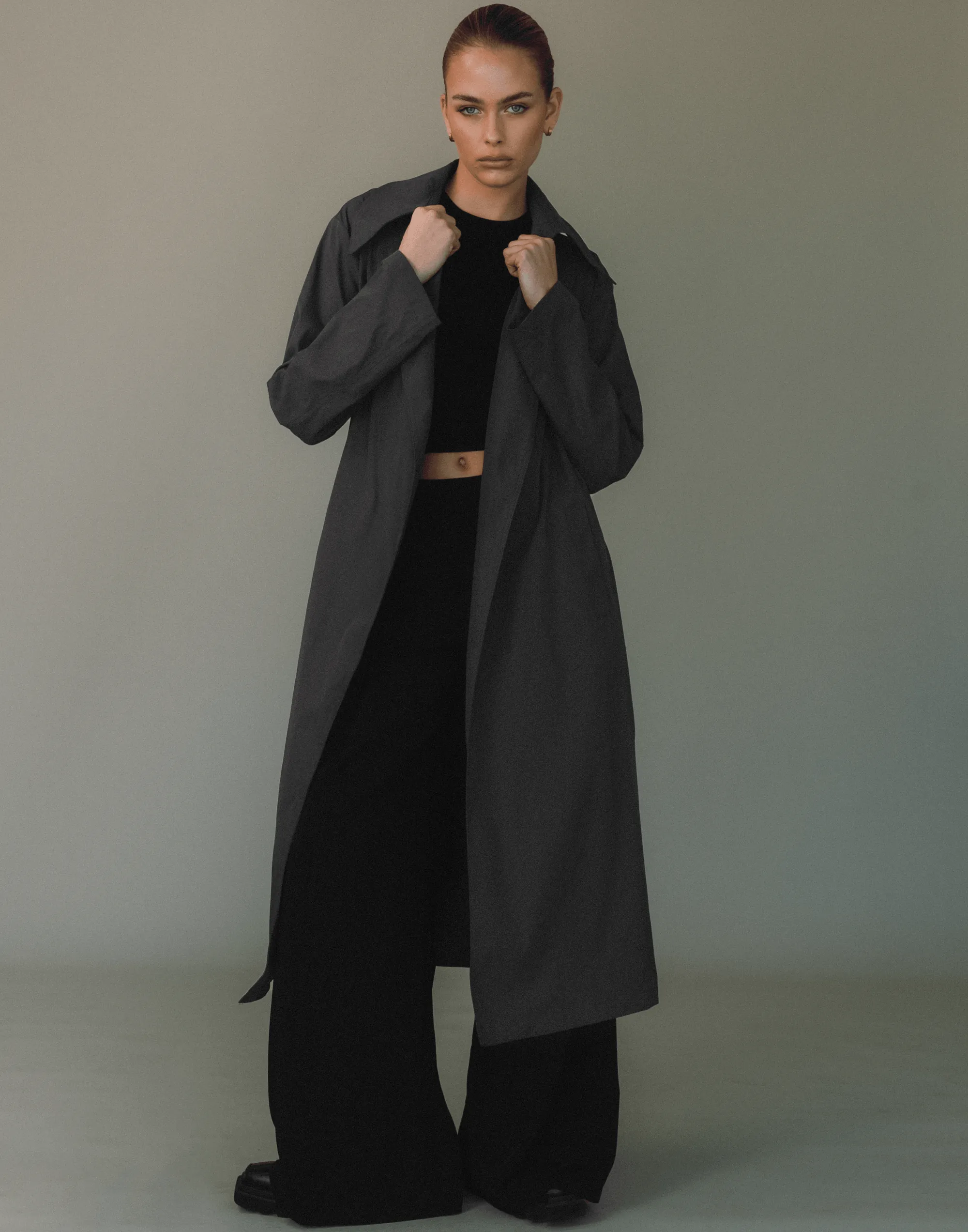 Portrait Trench Coat (Charcoal)