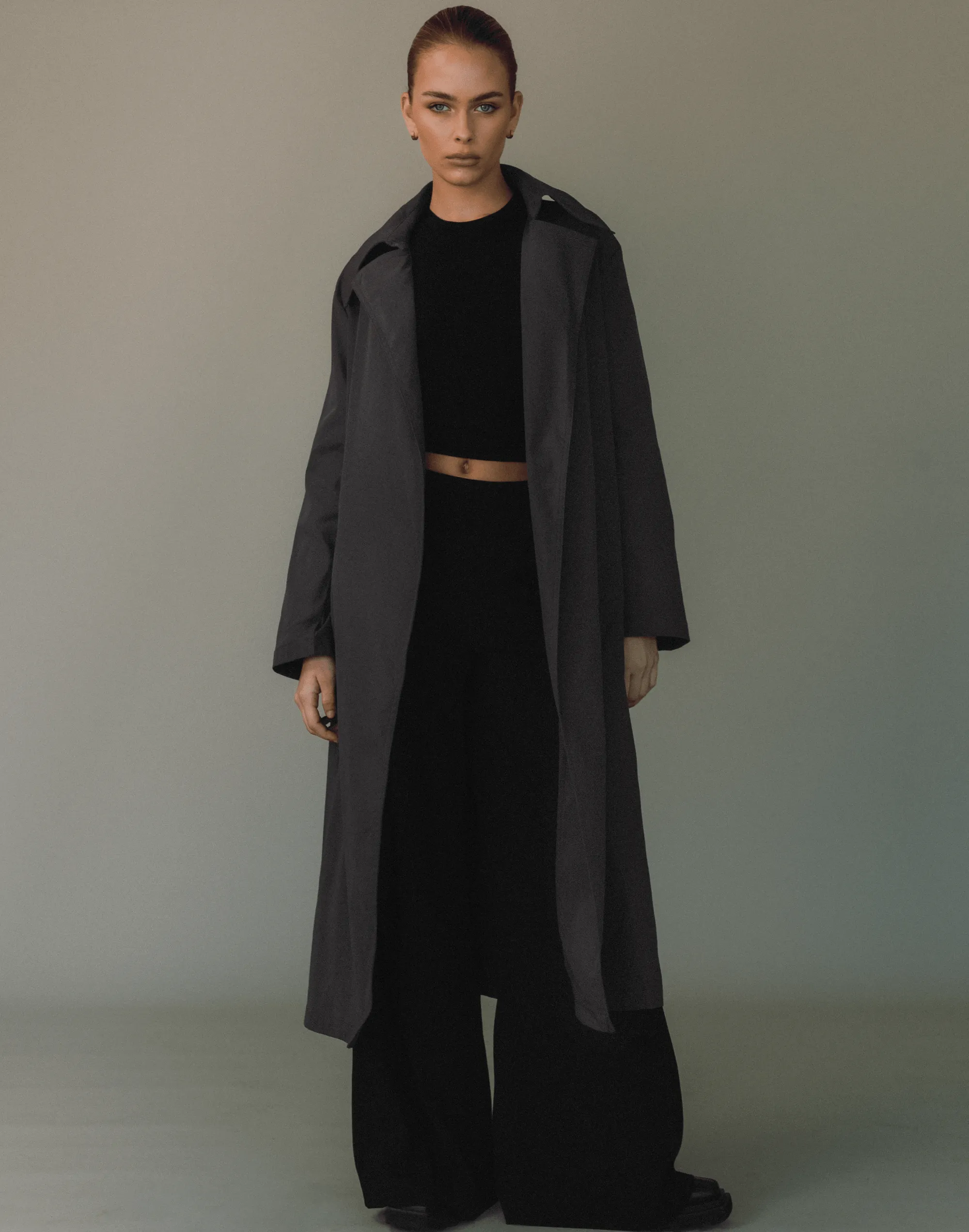 Portrait Trench Coat (Charcoal)