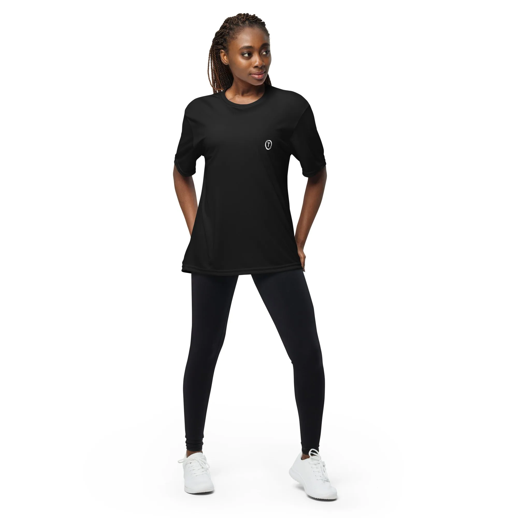 Premium Black Polyester Active Tee Shirt - TLWC Logo