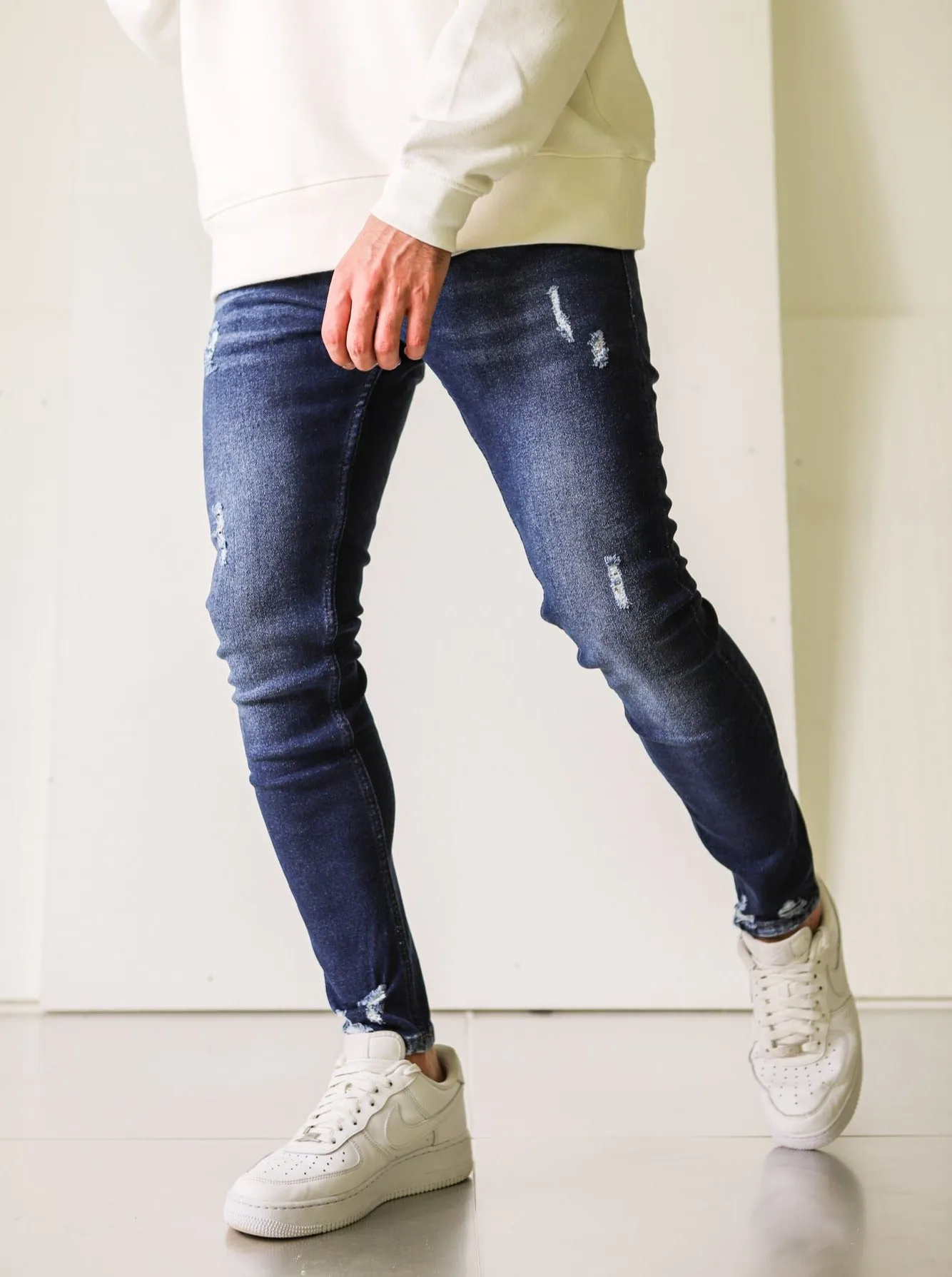 Premium Slightly Ripped Blue Denim