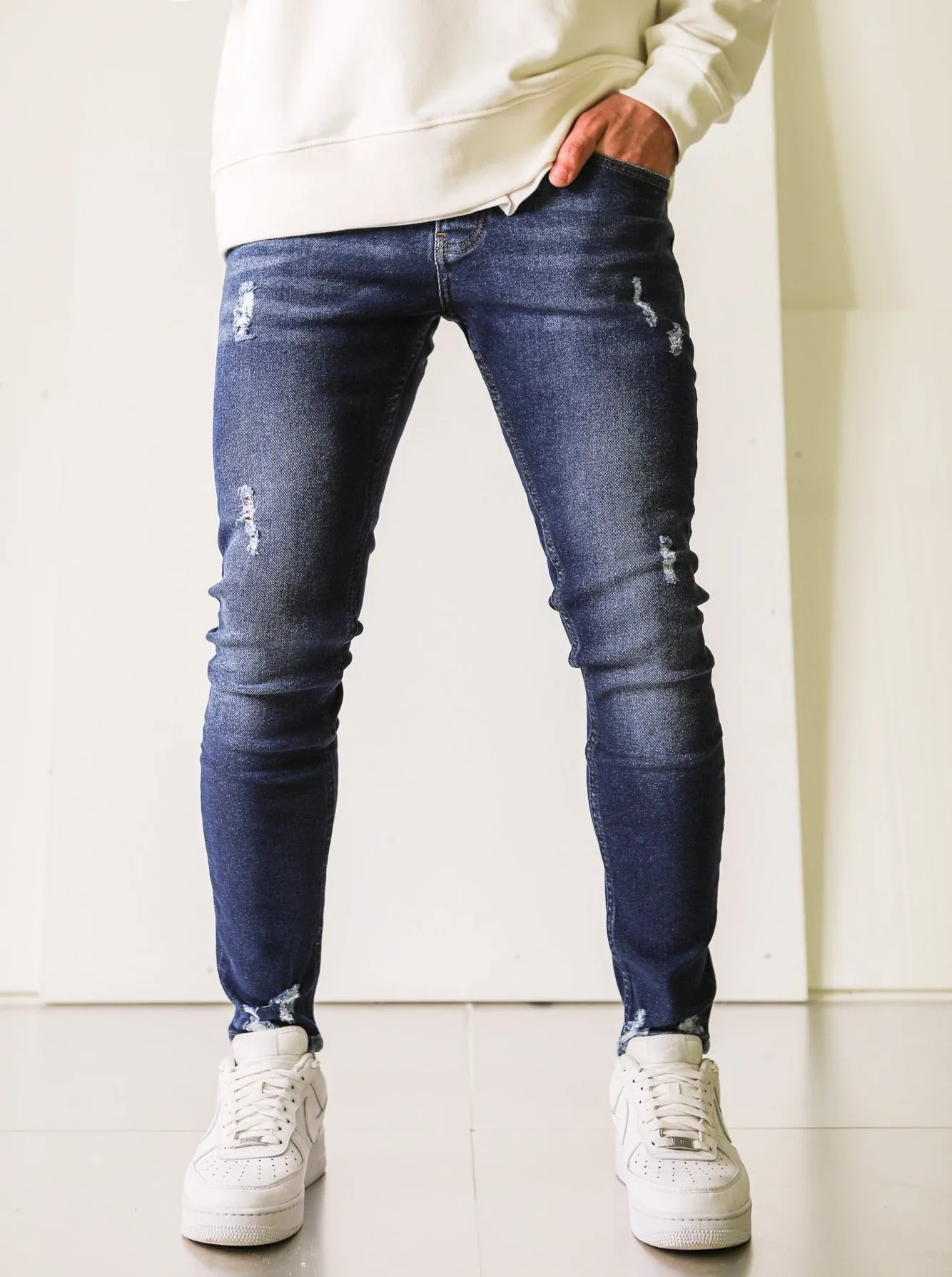 Premium Slightly Ripped Blue Denim