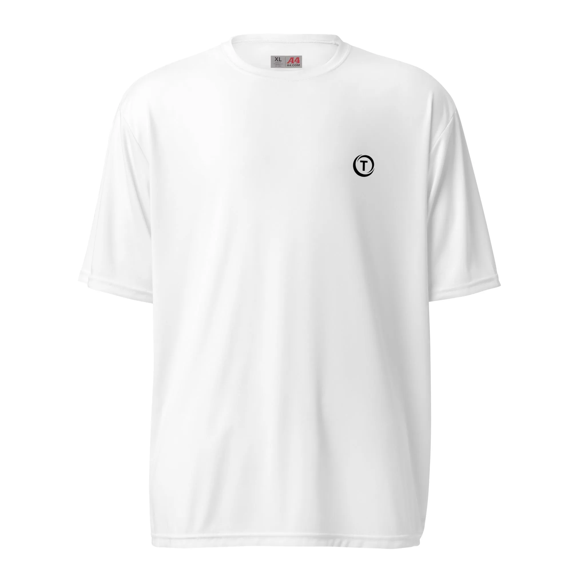 Premium White Polyester Active Tee Shirt - TLWC Logo