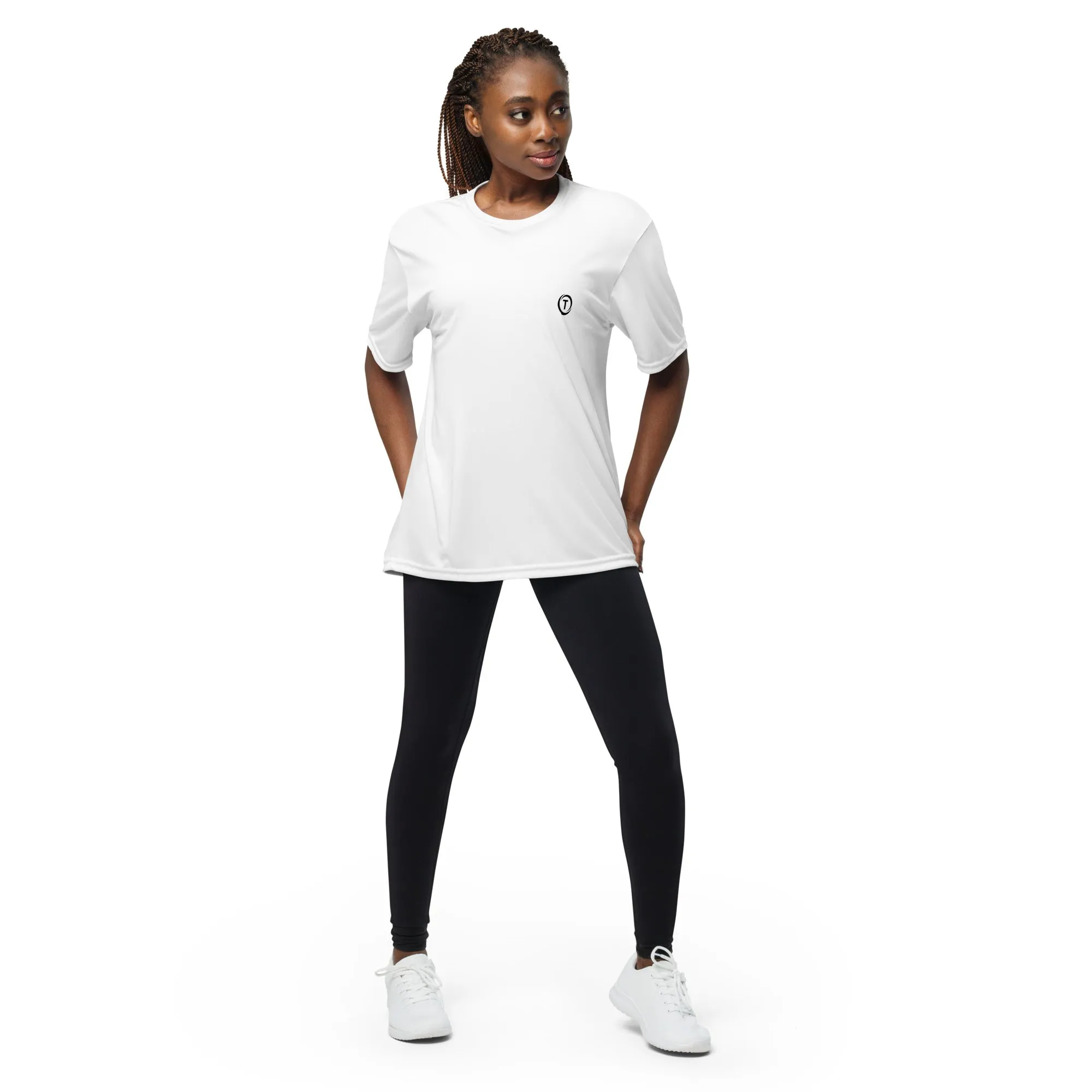 Premium White Polyester Active Tee Shirt - TLWC Logo