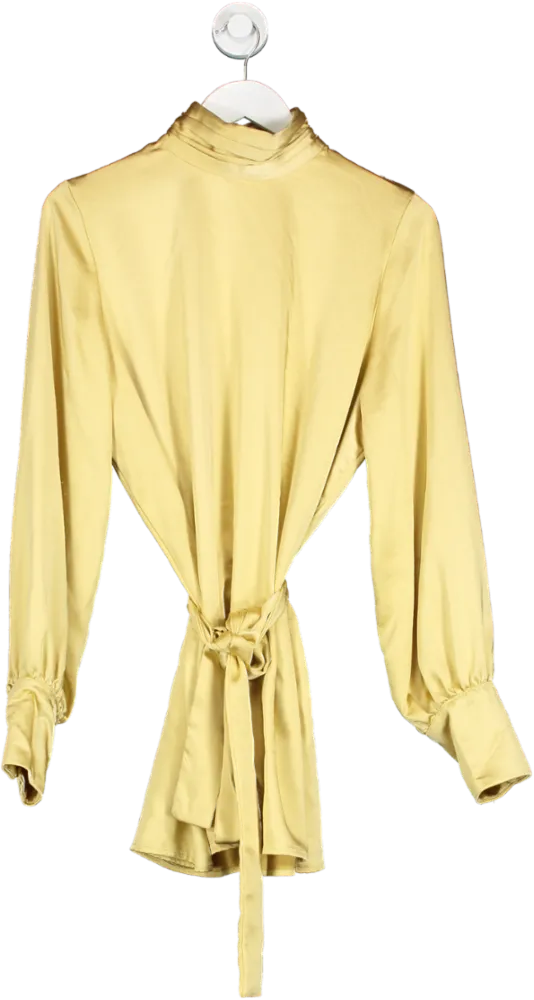 PRETTY LAVISH Yellow Jayda Cowl Neck Dress UK 8