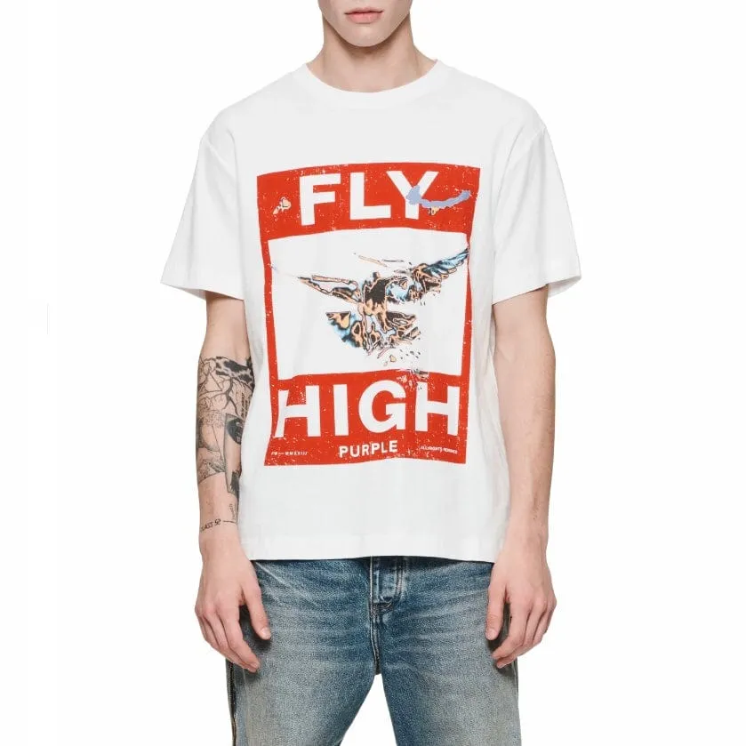 Purple Brand Fly High Textured Jersey SS Tee (Coconut Milk) P104-JPWR423