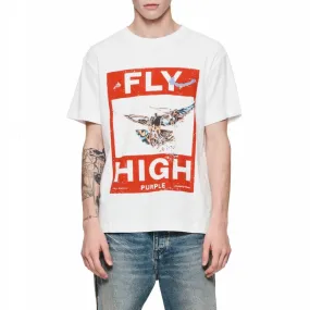 Purple Brand Fly High Textured Jersey SS Tee (Coconut Milk) P104-JPWR423