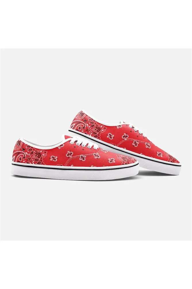 Red Bandana Unisex Canvas Sneakers