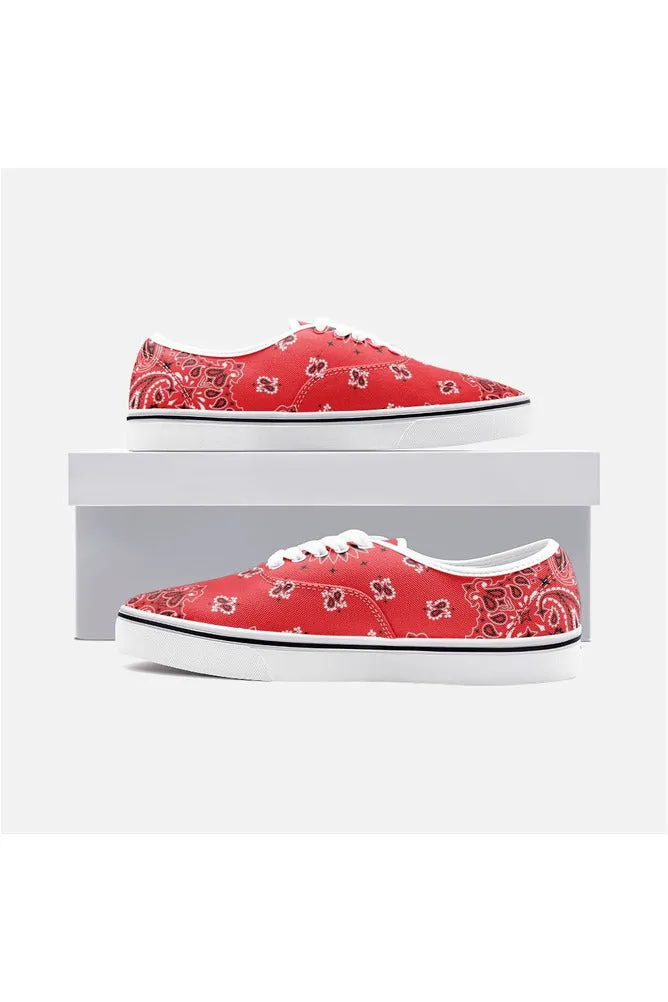 Red Bandana Unisex Canvas Sneakers