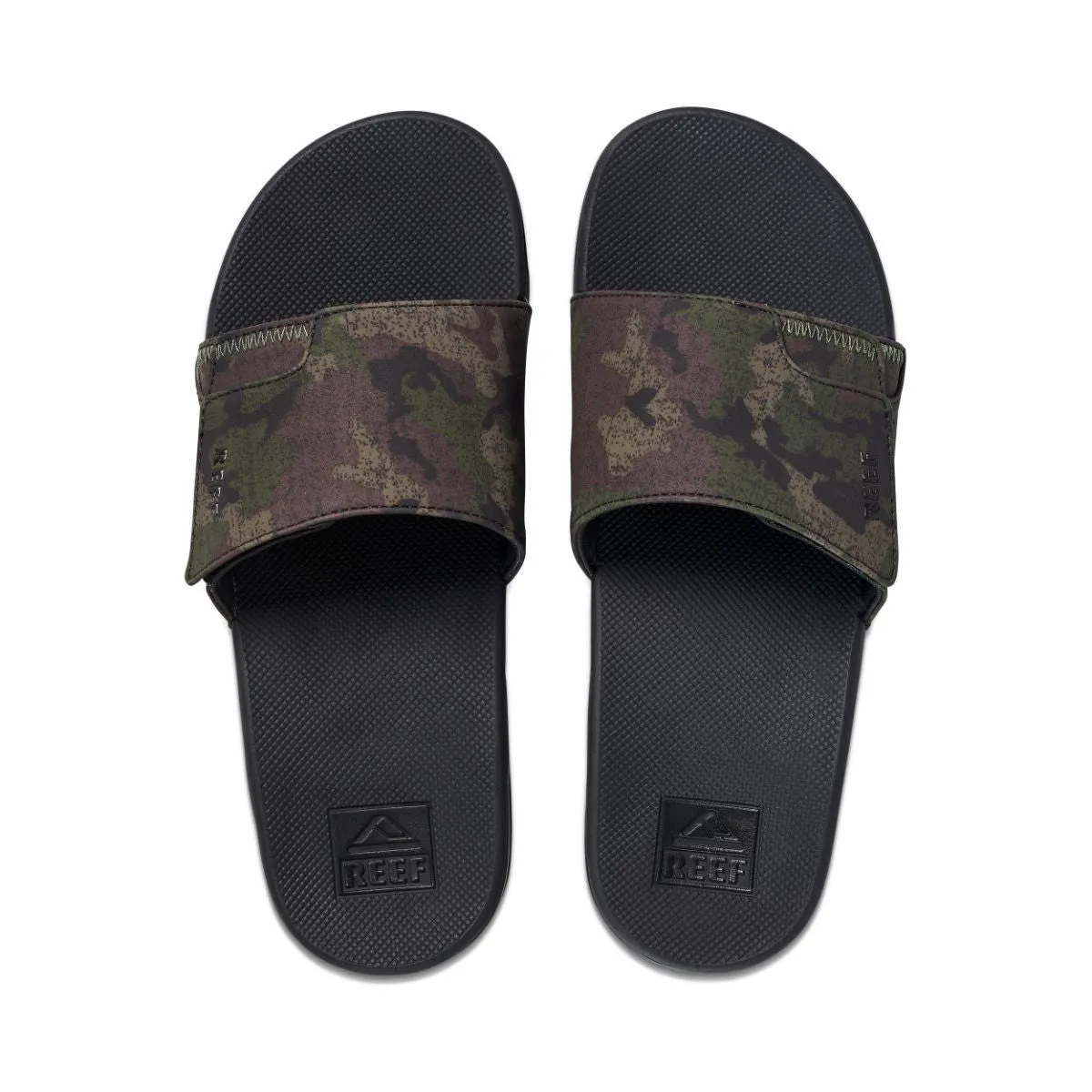 Reef Fanning Slide Olive Camo   