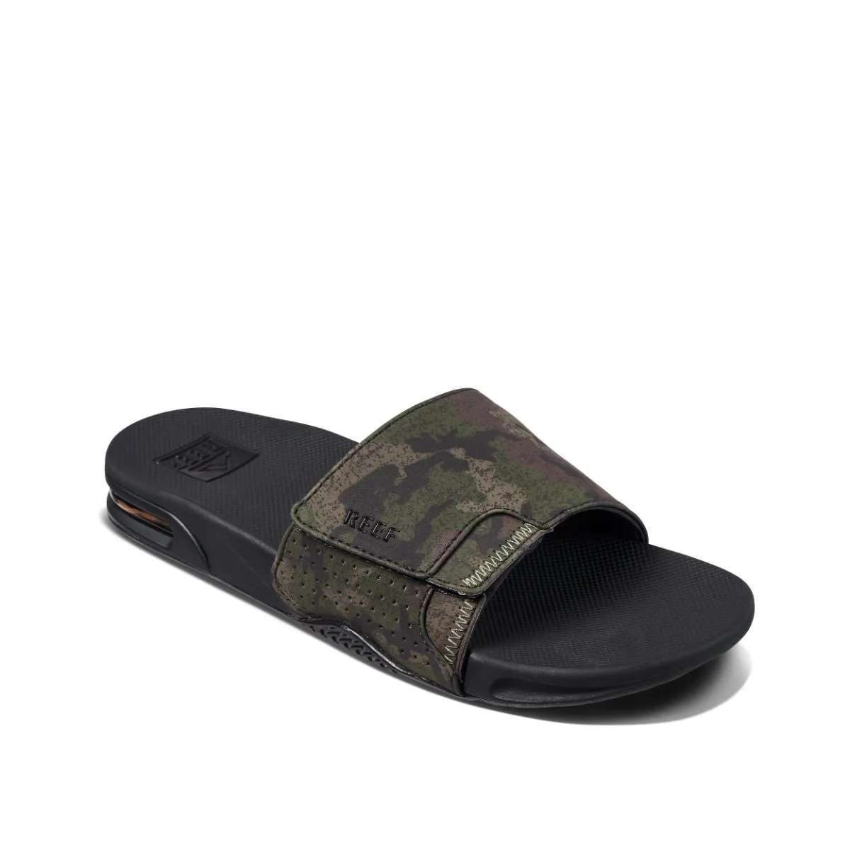 Reef Fanning Slide Olive Camo   