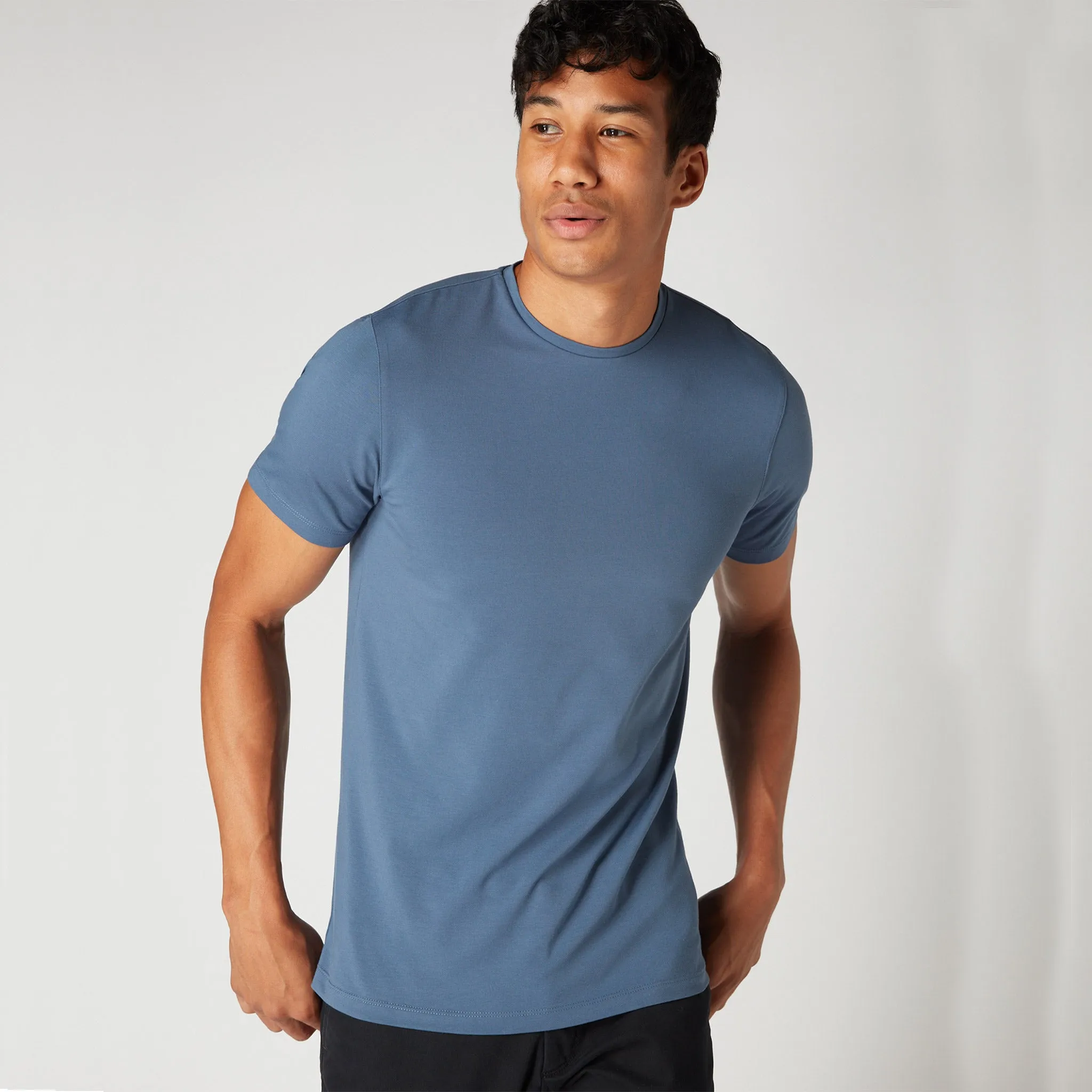 Remus Uomo Stretch Cotton Tee - Blue