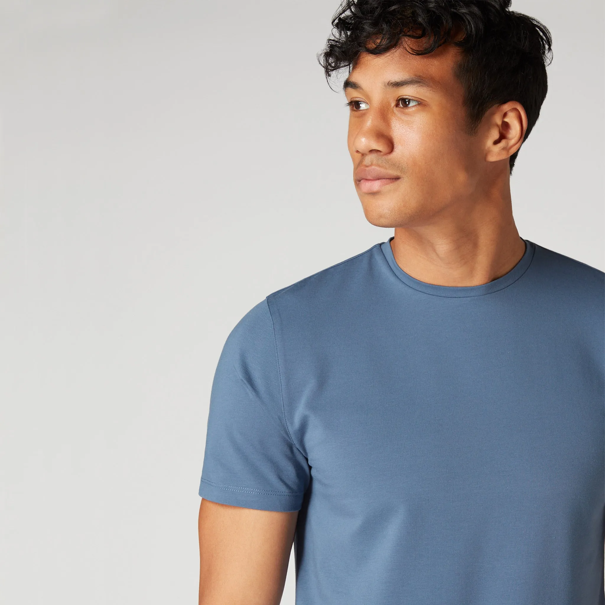 Remus Uomo Stretch Cotton Tee - Blue