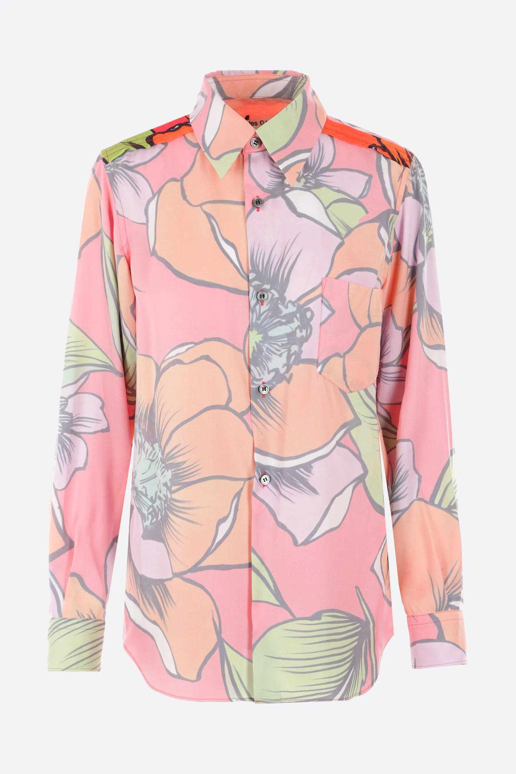 reversed-effect technical satin shirt