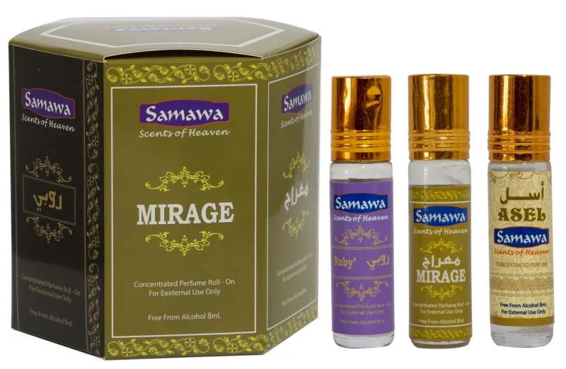 Samawa Attar Full Roll On Ruby Asel Mirage 8ml X 6 pcs Assorted