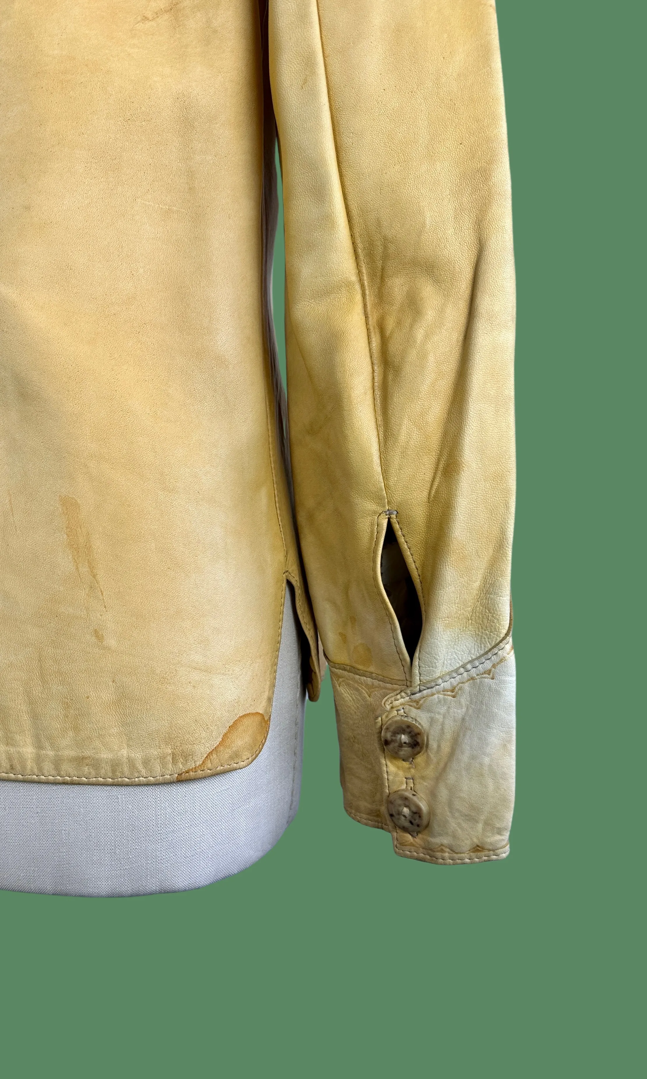 SANTA FE LEATHER Co 70s Western Deerskin Jacket & Pants Mens Small