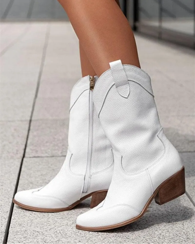 Split Joint Zipper Flat Boots