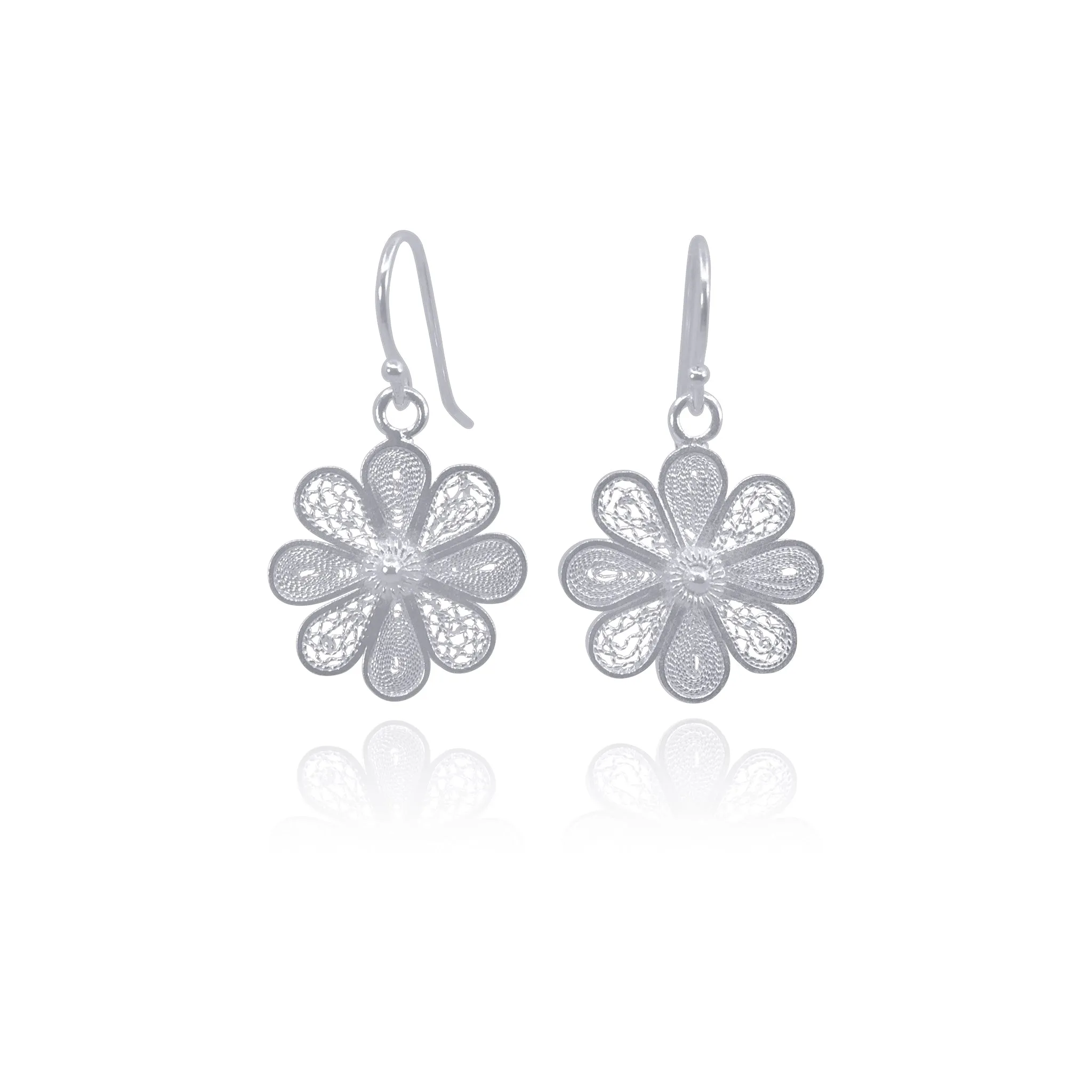 STARBURST SILVER SMALL EARRINGS FILIGREE