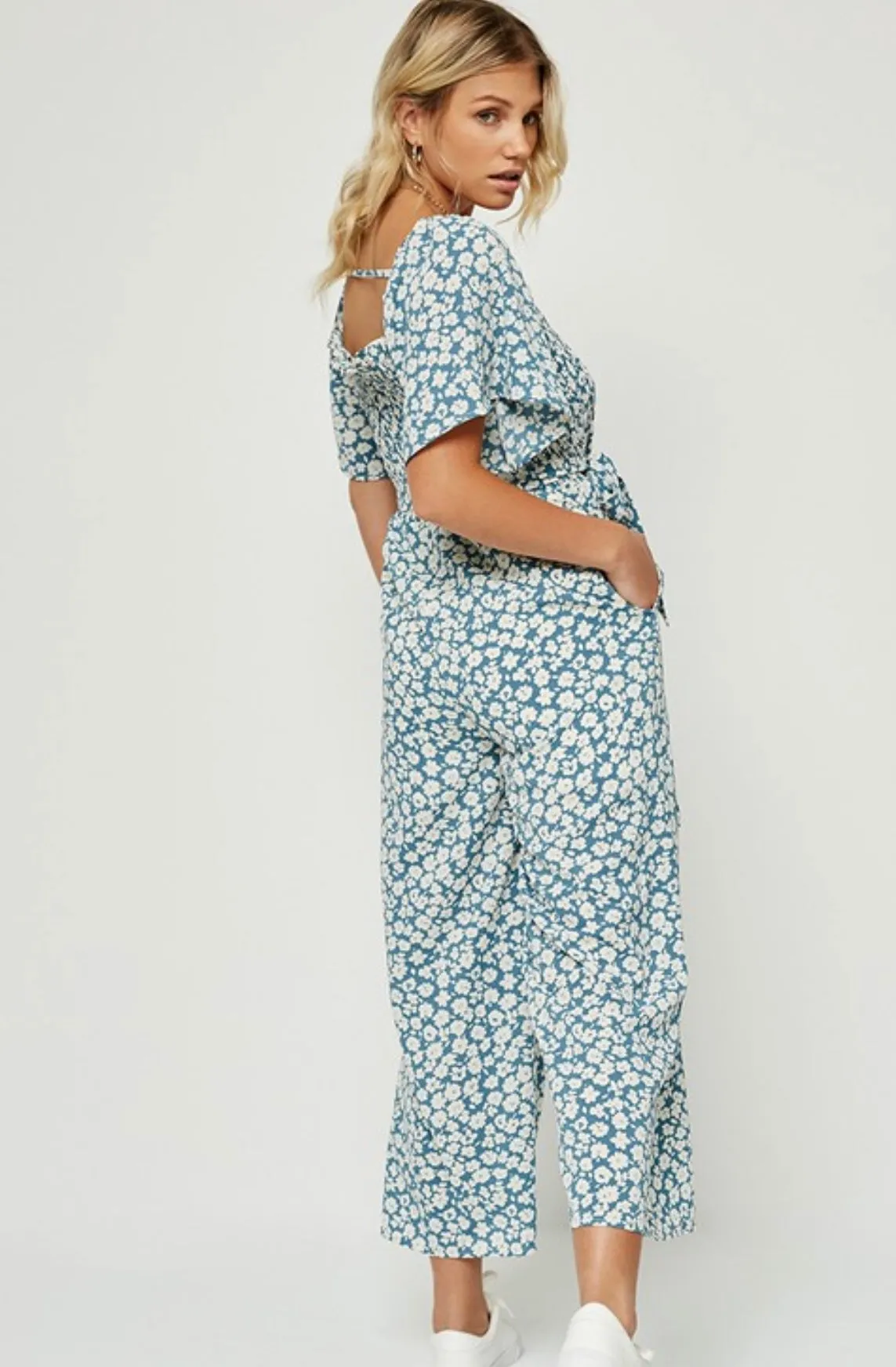 The Em Blue Floral Jumpsuit