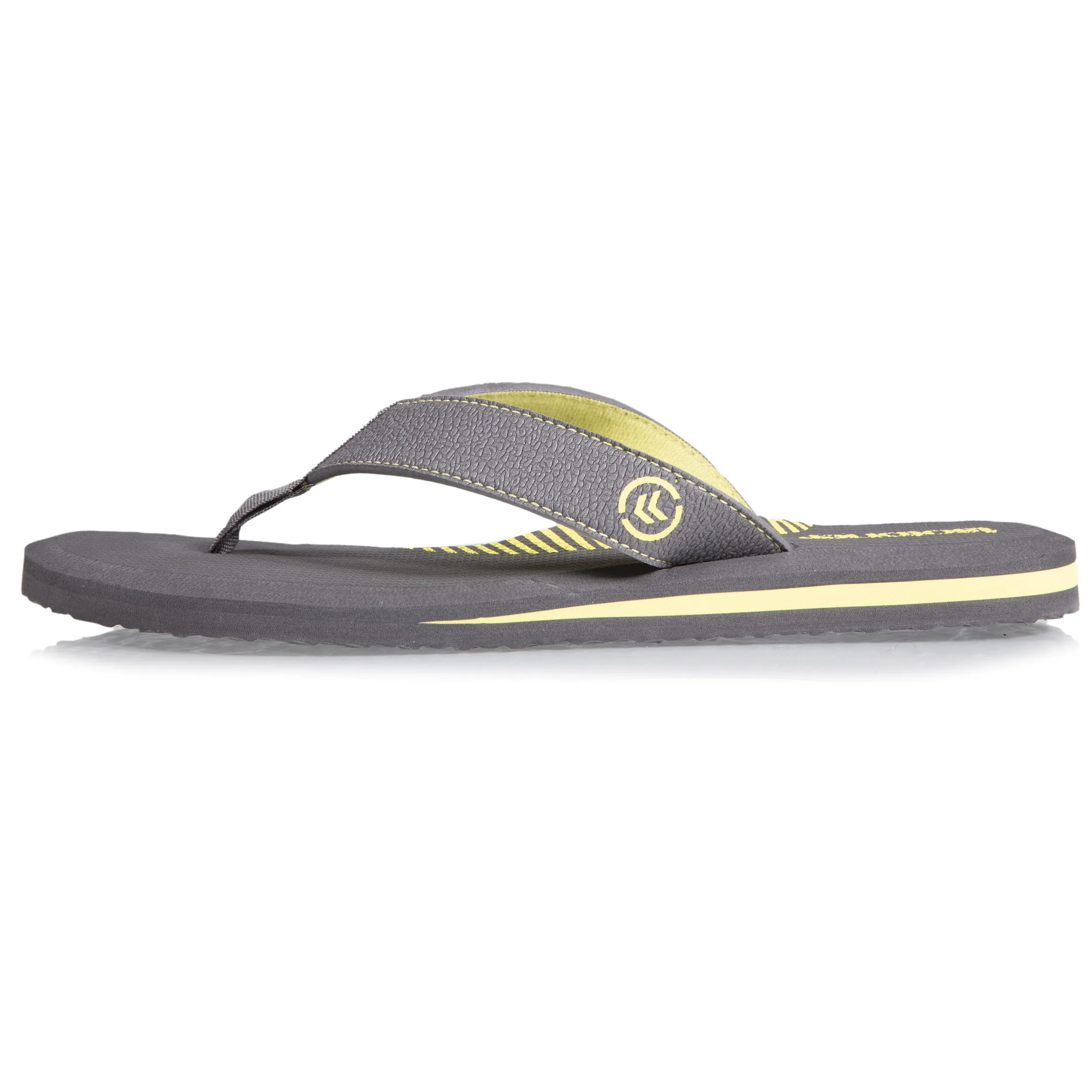 Tongs Homme bicolore Confort Gris et Jaune