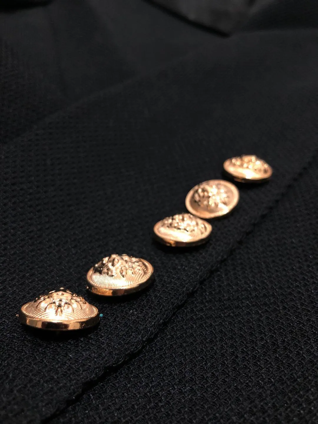 Trendy Gold Buttons Blazer Women - Casual - Plain-Solid