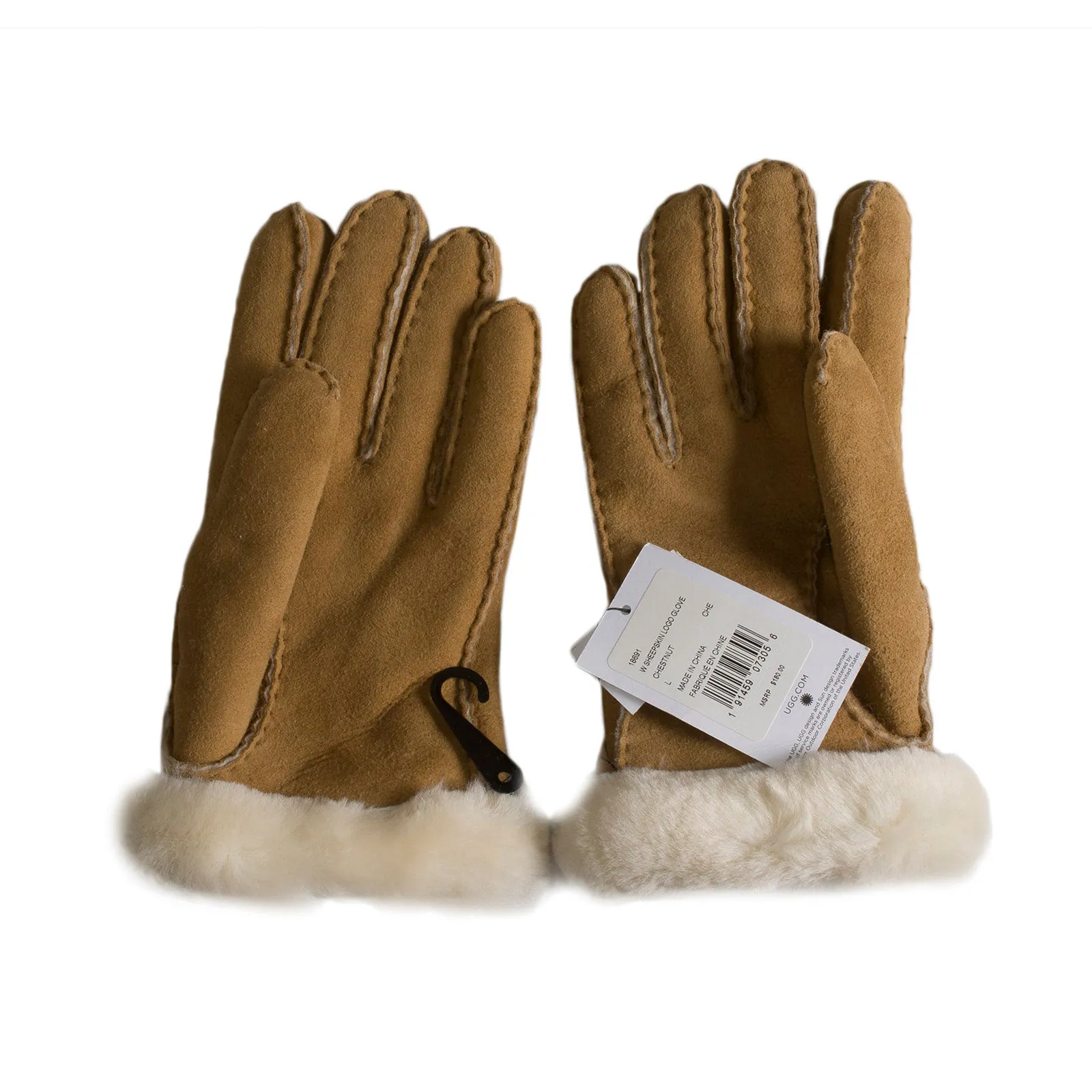 UGG Sheepskin Logo Chestnut Gloves - Women's