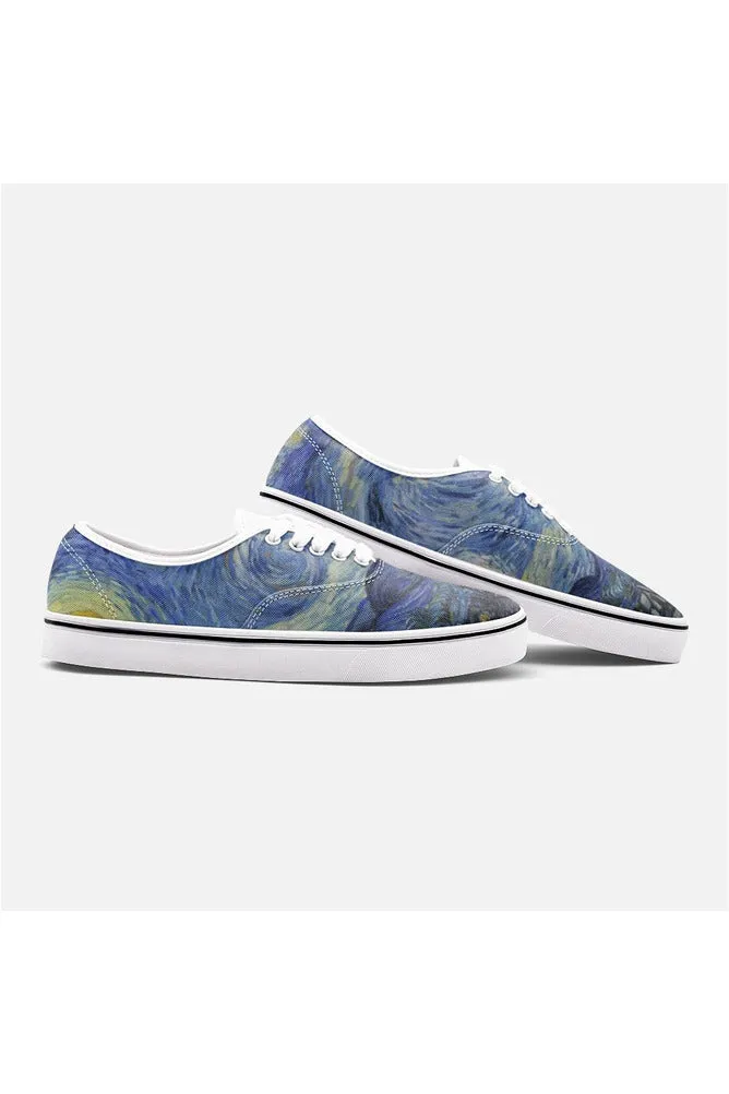 Van Gogh's Starry Night Unisex Canvas Shoes Fashion Low Cut Loafer Sneakers