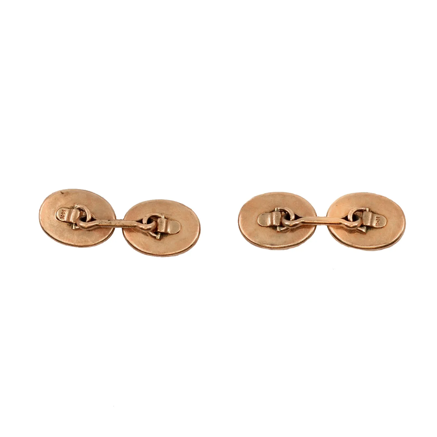 Victorian 14kt Rose Gold Onyx Cufflinks