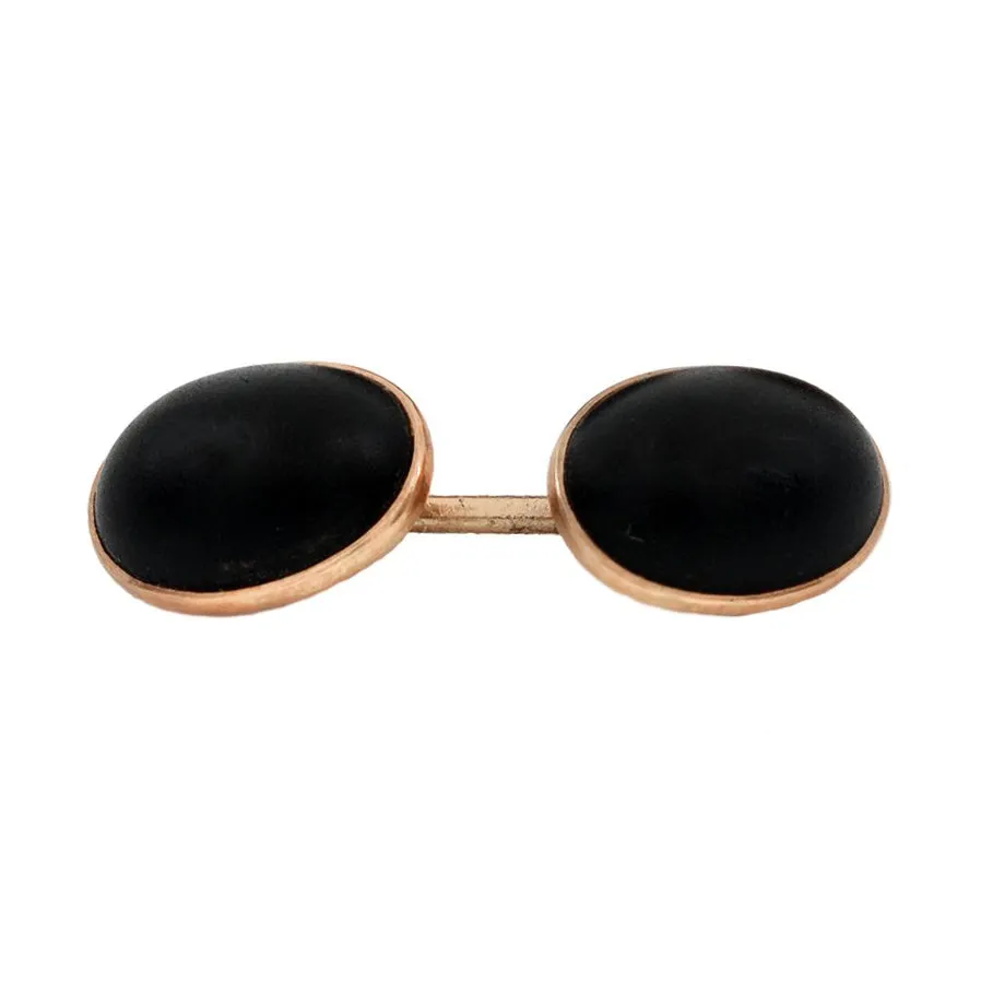 Victorian 14kt Rose Gold Onyx Cufflinks