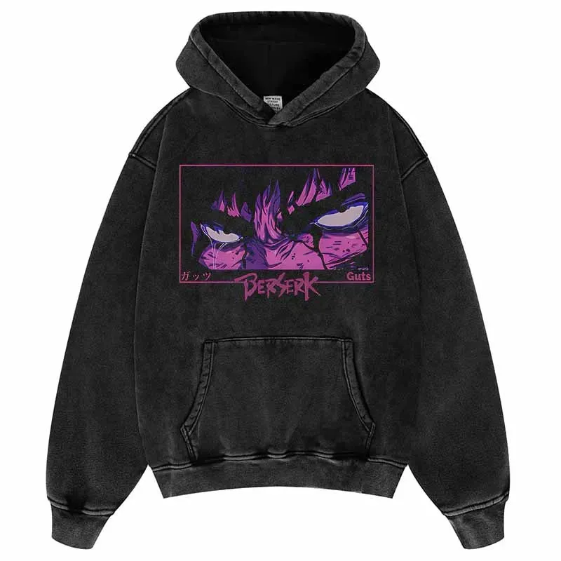 Vintage Japanese Anime Hoodie Men Streetwear Hip Hop Sweatshirt Guts Graphic Hoodie Harajuku COTTON Hoodies Pullover JFCQ02