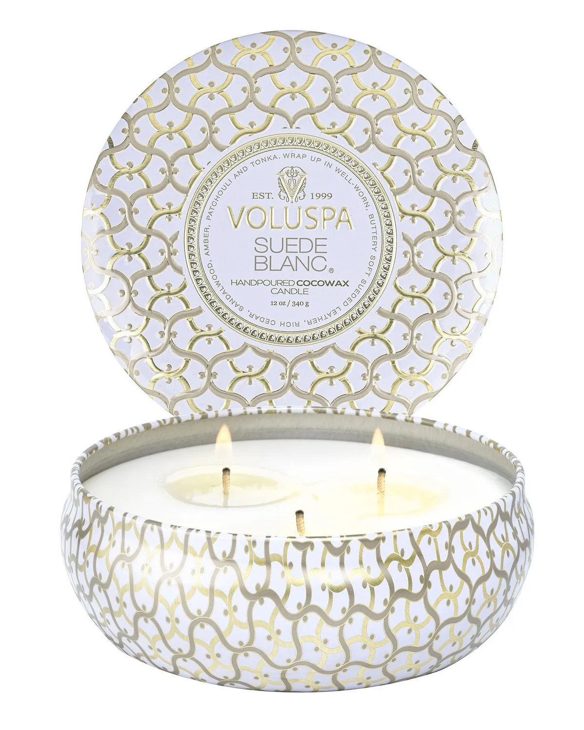 Voluspa ‘Suede Blanc 3 Wick Tin’