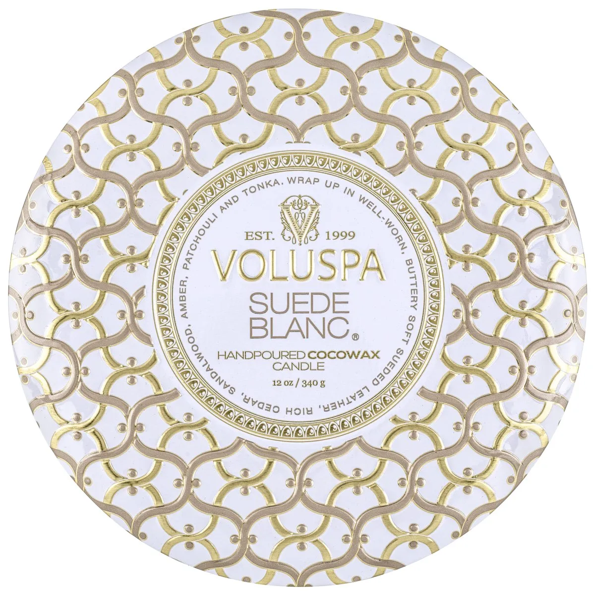 Voluspa ‘Suede Blanc 3 Wick Tin’