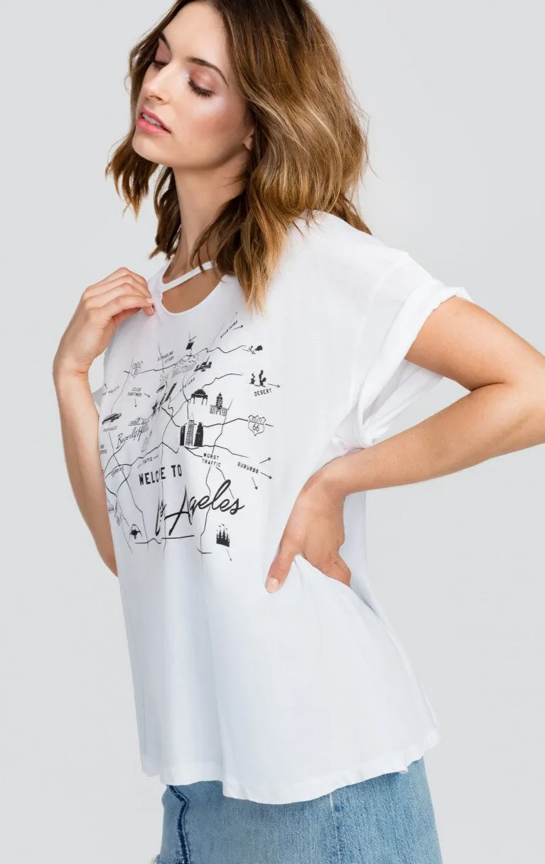 Wildfox Star Maps Rivo Tee White