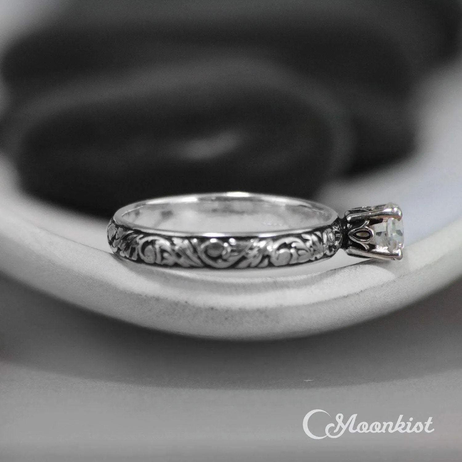 Women's Vine Engagement Ring in Sterling Silver | Moonkist Designs