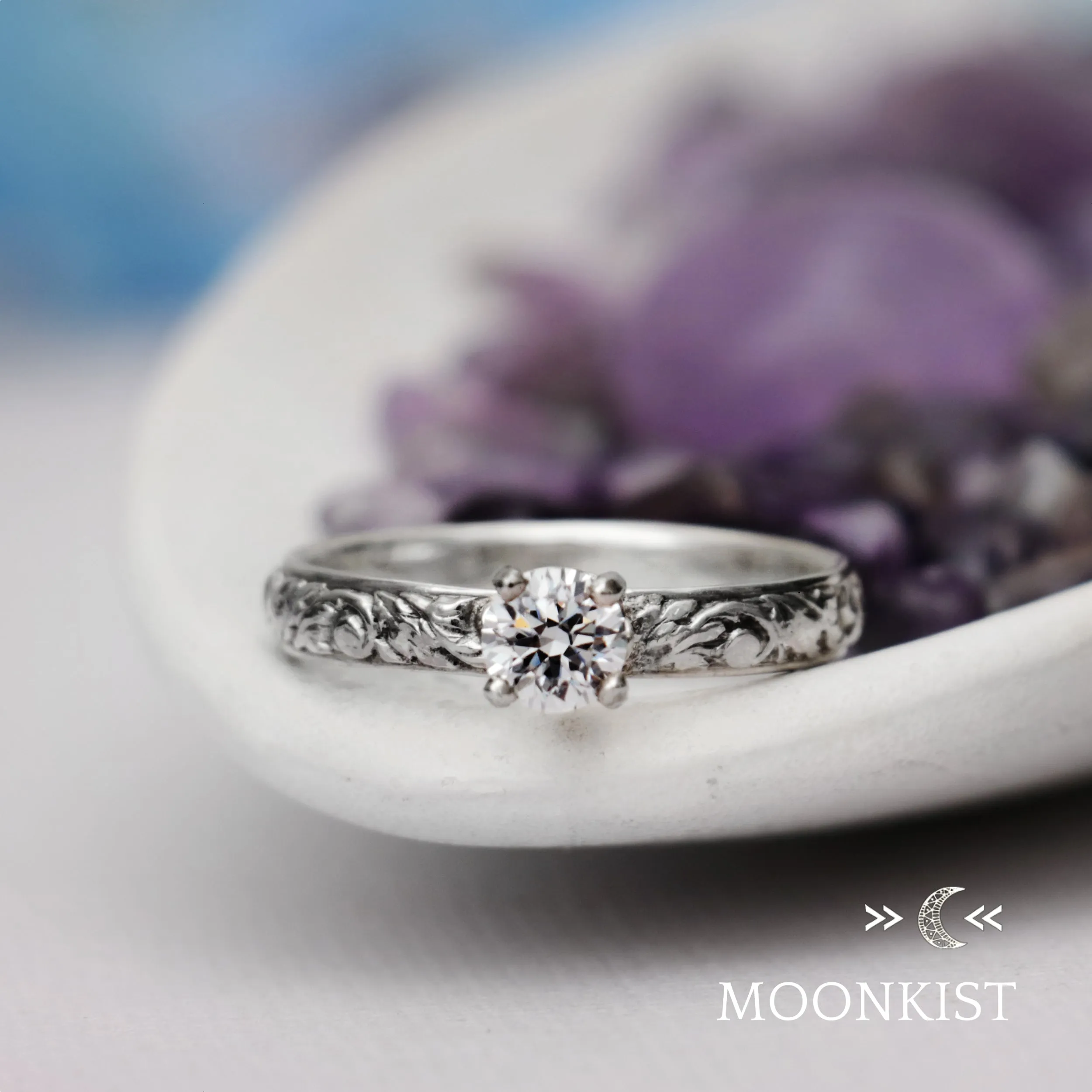 Women's Vine Engagement Ring in Sterling Silver | Moonkist Designs