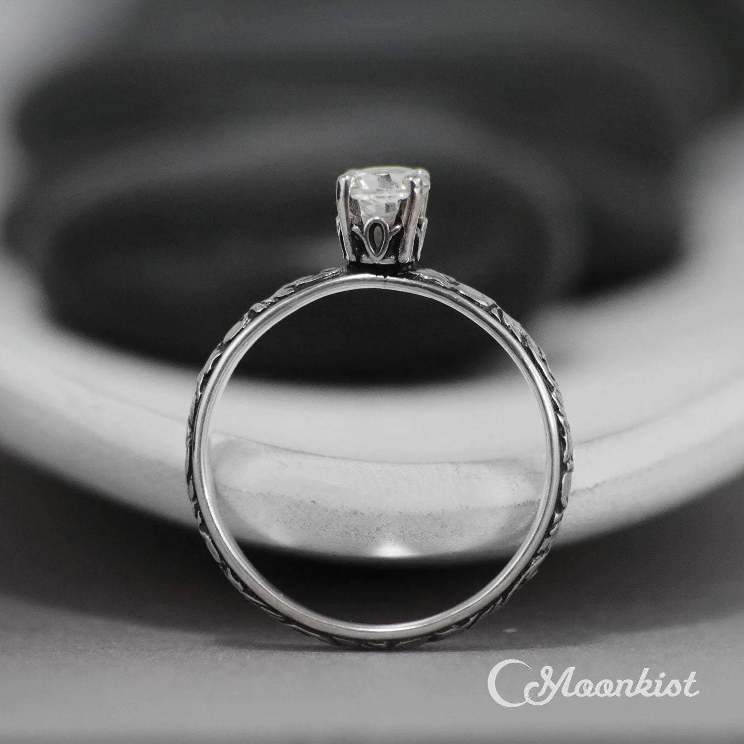 Women's Vine Engagement Ring in Sterling Silver | Moonkist Designs