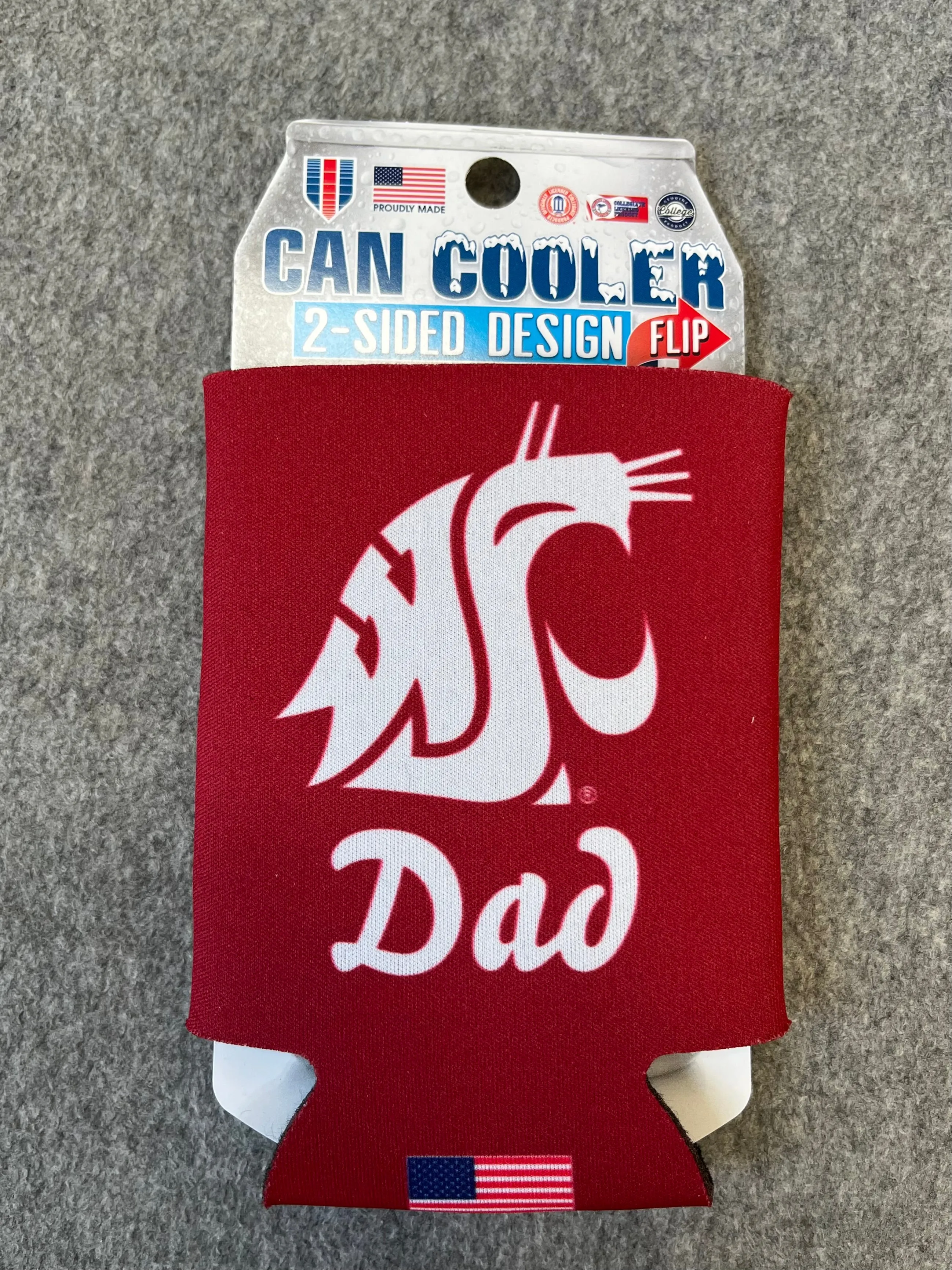 WSU Dad Can Koozie 12 oz