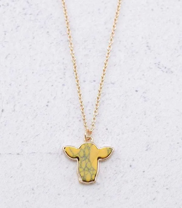 Yellow steer necklace